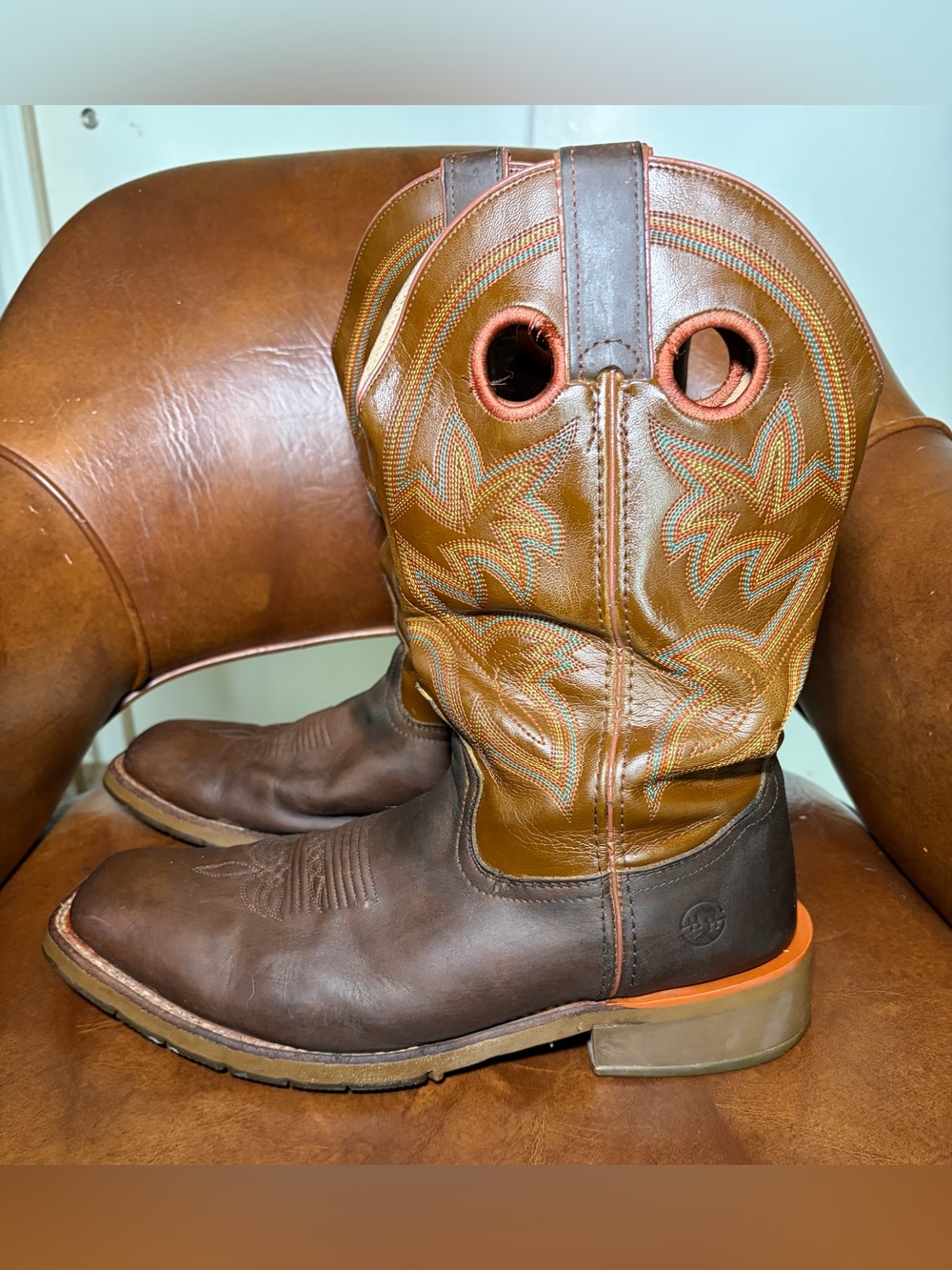 Double H Mens Brown Square Composite Toe Work Boots DH5419 Size 10.5 D